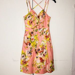Charlotte Russe Skater Coral/ Floral Dress